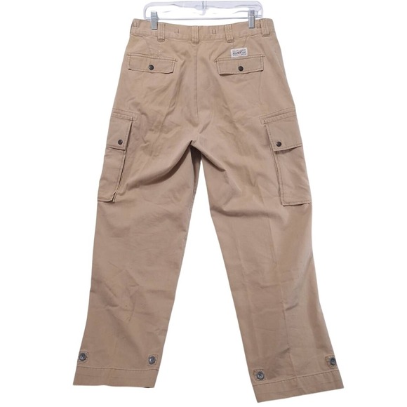 Vtg Polo by Ralph Lauren Classic 67 Chino Cargo Pants Mens 33/30 Beige Cotton - Picture 2 of 15